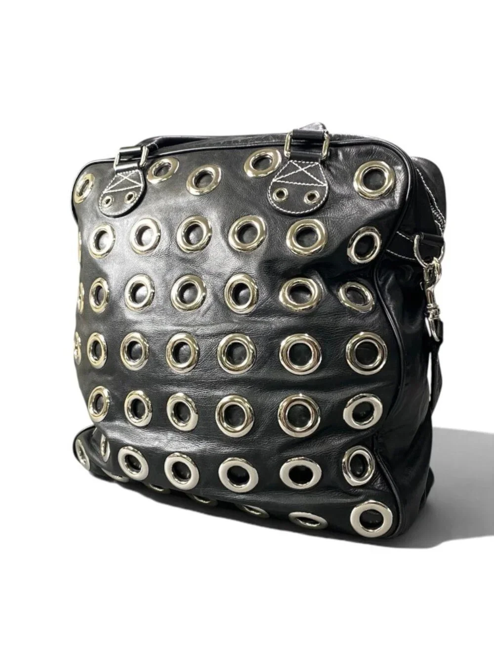 Gucci Archive Grommet 2-Way Shoulder Bag Black